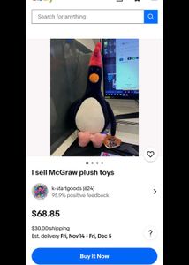 Feathers Mcgraw (Wallace and Gromit) Plushie Toy