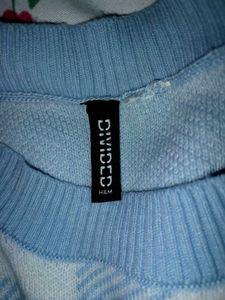 Blue Checkered Crop Top