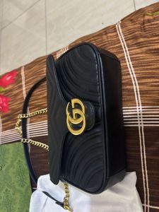 Gucci Black Sling With Gold Chain