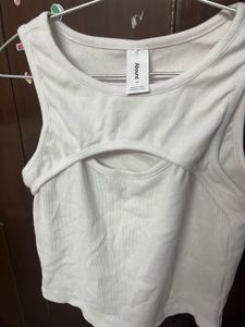 White Cut Out Tank Top