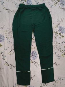 Straight Fit Sleeveless Green Suit and pant set