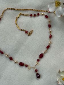 handmade princess ruby necklace