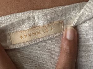 Linen Top &amp; Striped Pants Set