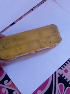 Vintage Yellow Plastic Pencil Box