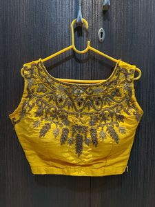 Embroidered Yellow Padded Blouse