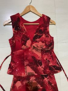 Elegant Vintage Red Sleeveless Top