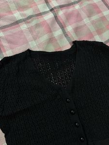 Crochet Black Crop Top