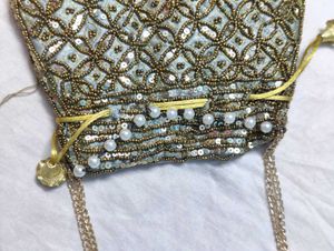 Sequin Beaded Drawstring Pouch