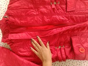 Red Puffer Jacket - Women&#39;s