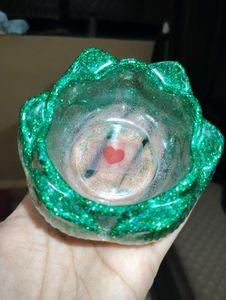 Green Glitter Lotus Bowl