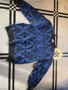 Patterned Blue Sweater