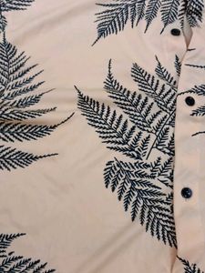 Fern Print Button-Down Shirt L size