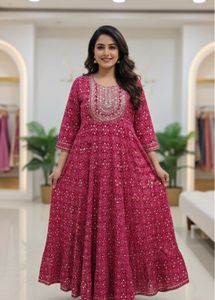 Elegant Pink Anarkali Kurti