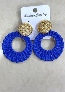 green and royal blue earrings