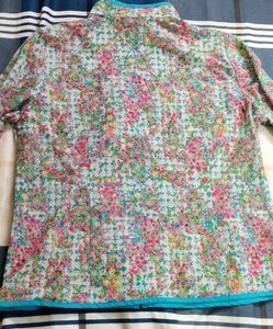 Floral Print Zip-Up Shirt