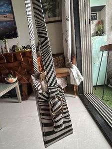 Stylish White And Black Stripe Bag