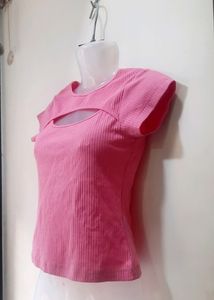 Pink Front Cutout Top