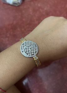 American Diamond Elegant Gold-Tone Bracelet