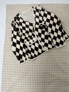 Cute Diamond Pattern Women Coat