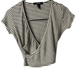 Forever 21 Striped Wrap Top Size M