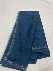 Teal Saree with Embellishments
