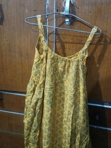Yellow Floral  Sleeveless Dress