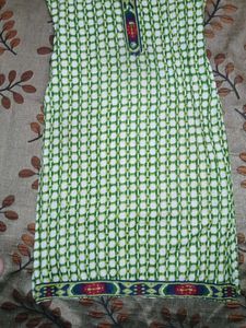 Green Checked Kurta