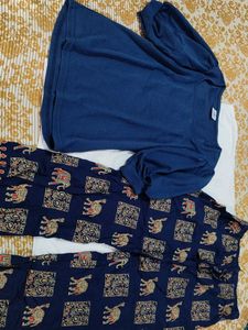 Beautiful Navy Blue Top And Bottom