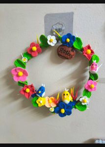 Floral Clay Wreath Diy Wall Hanging