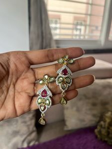 AD Elegant Kundan Necklace &amp; Earring Set