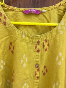 Yellow Printed Kurta