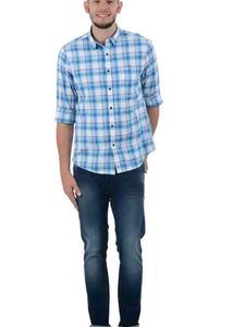 Pepe Jeans Men Regular Fit Checkered Spread Collar