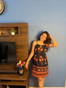 Boho Floral Strap Mini Dress