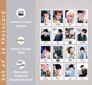 BTS photocards with Signature (Pack Of 16)