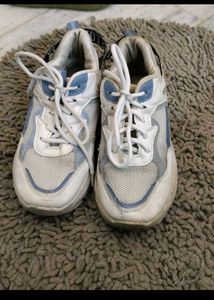 Stylish White &amp; Blue Sneakers