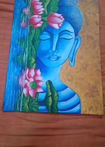 Blue Buddha Lotus Canvas Art