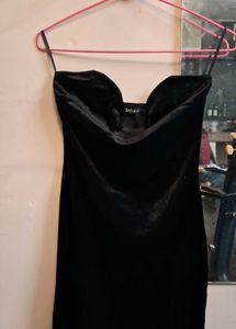 Black Velvet Bodycon Mini Dress