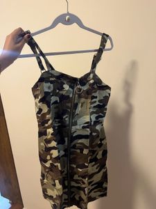 Military print dress