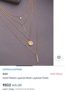Gold Plated Multi Layered Aesthetic Chain