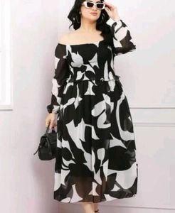 Abstract Print Maxi Dress