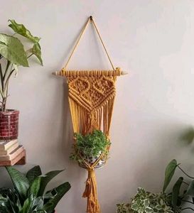 new Macrame Plant Hanger with artificial flower pa