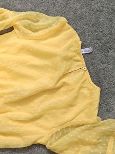 Yellow Ruffle Peplum Top
