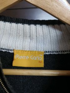 Pierre Carlo Men Cool Striped Zipper Sweater