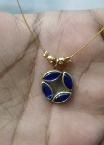 Blue & Gold Pendant Necklace
