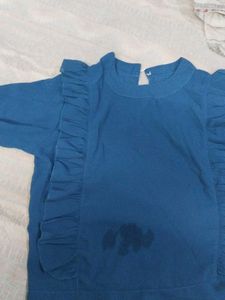 Blue Ruffle Top