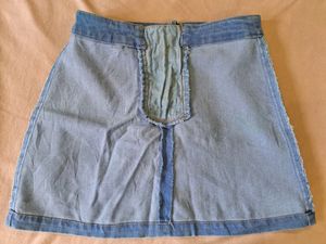 Blue Denim Korean Skirt For Women