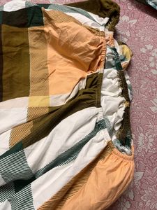 Fitted Double Bedsheet With 2 Pillow Covers