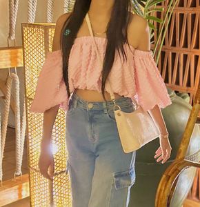 Blusa Feminina Vintage Shirt OffShoulder Blusas