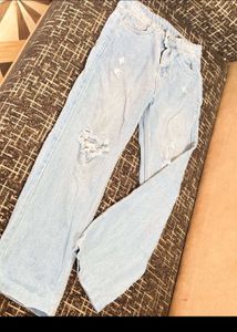 Ripped Light Blue Jeans Women