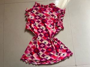 clown core Pink Ruffle Top